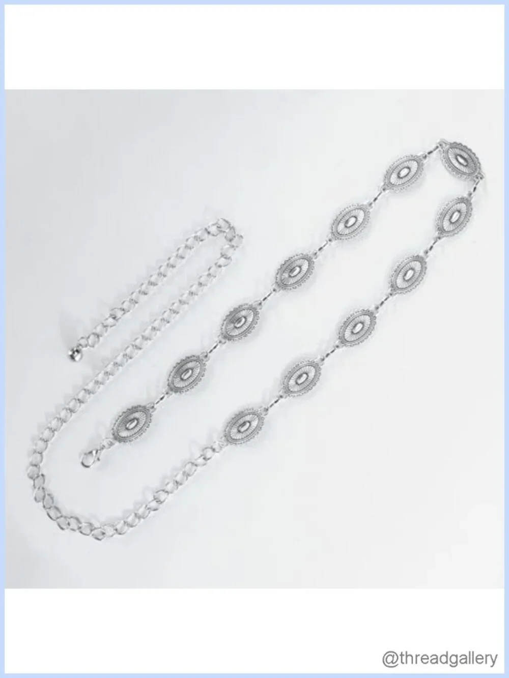 Western Metal Concho Chain Belt Adjustable Boho Waist Links